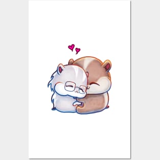 Cute Hamsters - The Hamhams Huggy Hugs Posters and Art